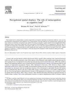 Navigational spatial displays: The role of metacognition as cognitive