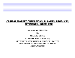 capital market operations, players, products, efficiency