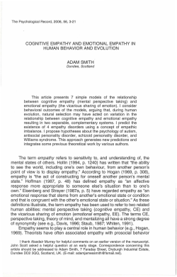 Cognitive Empathy and Emotional Empathy in Human