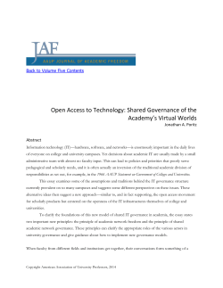 Open Access to Technology: Shared Governance of the