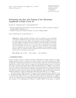 Estimating the Size and Timing of the Maximum Amplitude of Solar