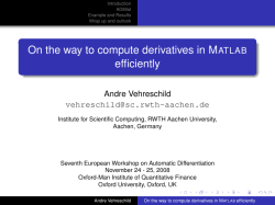 On the way to compute derivatives in Matlab efficiently