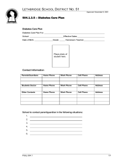 Form 504.1.3.5 - Lethbridge School District No. 51