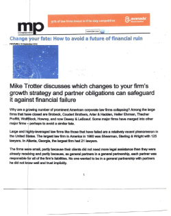 Mike Tfotter discusses which changes to your firm`s growth.l~trategy