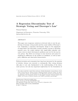A Regression Discontinuity Test of Strategic Voting and Duverger`s