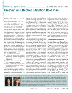 Defensible Litigation Holds: Creating an