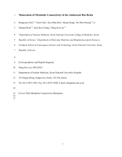 Maturation of Metabolic Connectivity of the Adolescent Rat