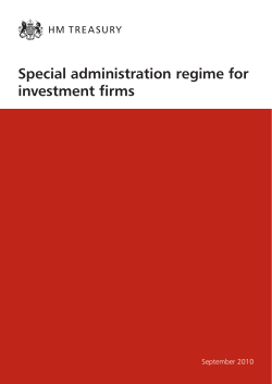 Special administration regime for investment firms