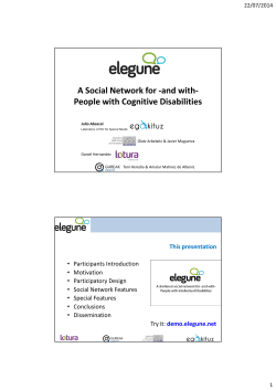 A Social Network for -and with- People with Cognitive Disabilities