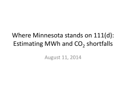 MWh and CO2 shortfall estimates