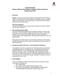 Selection Criteria and Talent Identification