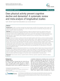 Does physical activity prevent cognitive decline