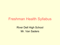 Freshman Health Syllabus - River Dell Regional School District