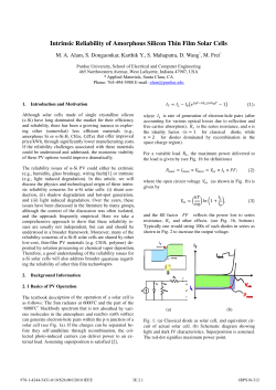3E.2 Intrinsic Reliability of Amorphous Silicon Thin Film Solar Cells