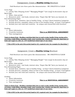 Assignment: Create a Healthy Living Brochure