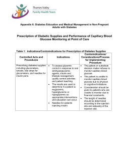 Prescription of Diabetic Supplies and Performance of Capillary