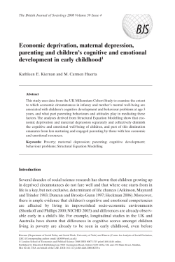 Economic deprivation, maternal depression