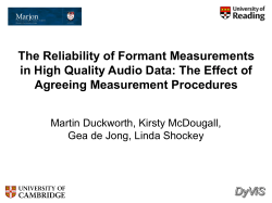 The Reliability of Formant Measurements in High Quality