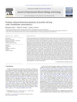 Predator-induced behavioral plasticity of juvenile