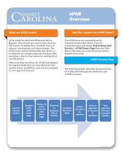 ePAR Overview - ConnectCarolina User Information