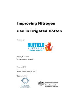Improving Nitrogen use in Irrigated Cotton