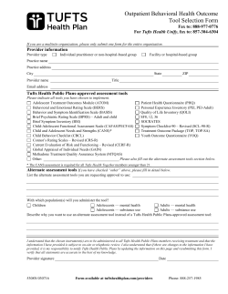 Outpatient Behavioral Health Outcome Tool