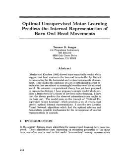 Optimal Unsupervised Motor Learning Predicts the Internal