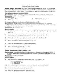 Algebra Final Exam Review Topics