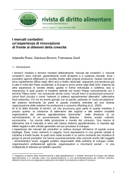 I mercati contadini: un`esperienza di innovazione di fronte ai dilemmi