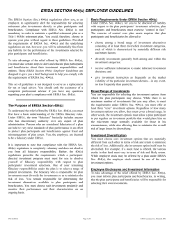 ERISA SECTION 404(c) - American Century Investments