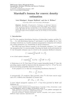 Marshall`s lemma for convex density estimation