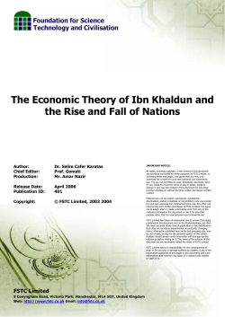 The Economic Theory of Ibn Khaldun and the