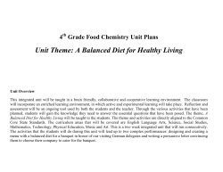 Unit Theme: A Balanced Diet for Healthy Living