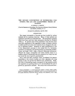 THE OXYGEN CONSUMPTION OF ESCHERICHIA