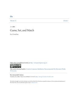 Game, Set, and Match
