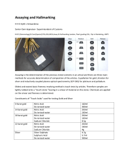 Assaying and Hallmarking
