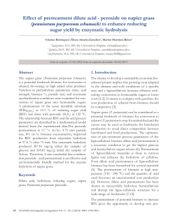 Effect of pretreatment dilute acid - peroxide on napier grass sugar