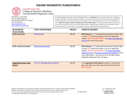 equine diagnostic plans/panels - Animal Health Diagnostic Center