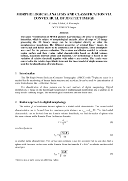 morphological analysis and classification via convex hull of 3d spect