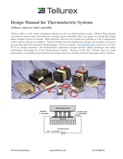 Design Manual for Thermoelectric Systems