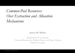 Common-Pool Resources: Over Extraction and Allocation