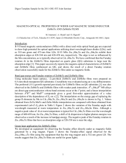 MAGNETO-OPTICAL PROPERTIES OF WIDER GAP MAGNETIC