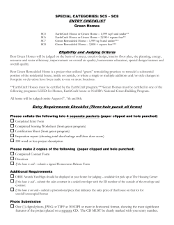 ENTRY CHECKLIST Eligibility and Judging Criteria Entry