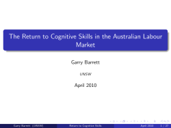 The Return to Cognitive Skills in the Australian Labour Market