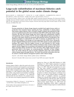 Large-scale redistribution of maximum fisheries catch potential in
