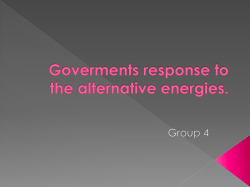Governments response to renewable energies