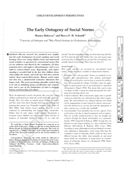 The Early Ontogeny of Social Norms