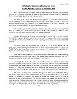 93% banks` branches offering real-time online banking services in