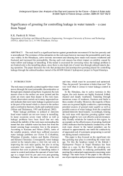 Significance of grouting for controlling leakage in water tunnels – a