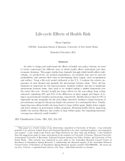 Life-cycle Effects of Health Risk